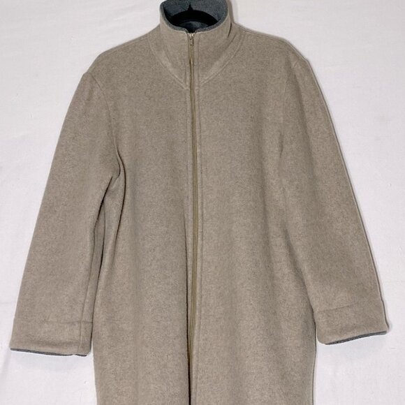 Vintage Kayanna Lingerie Beige Maxi Lgth Front Zip Fleece MockNeck Housecoat S - Picture 6 of 15